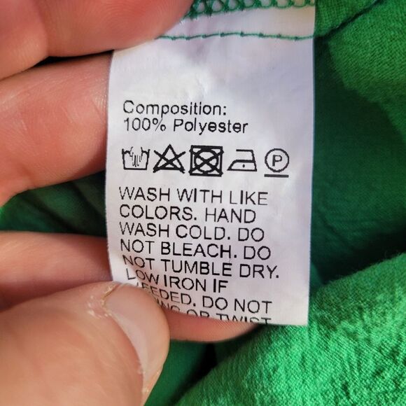 Shein size small womens green button up short sleeve shirt - Picture 3 of 5